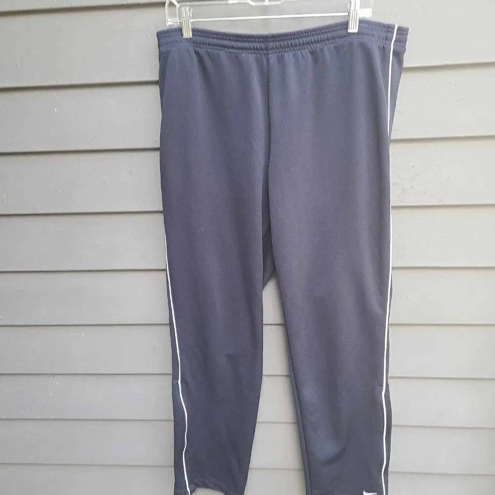 Nike Navy with White Stripe Drawstring Workout Pants size Large